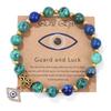 Lucky Turkish Evil Eye Pendant Beads Bracelet Handmade Natural Stone Charm Elastic Bangles Men Women Fashion Yoga Energy Jewelry