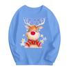 Kids Unisex Loose Long Sleeve Cotton Reindeer Cartoon Print Casual T Shirt