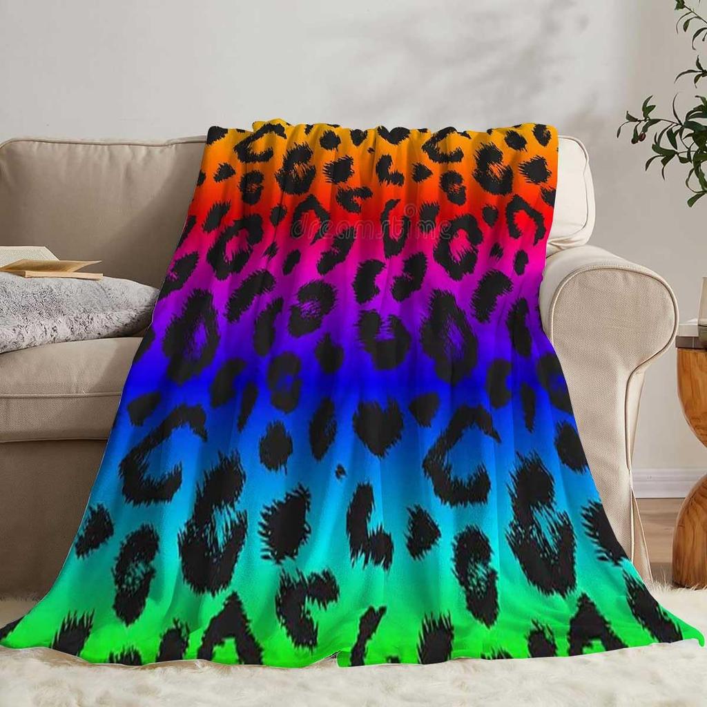 Farbe Leopardenmuster Digitaldruck Decke Damen Erwachsene Flanelldecke Wildleder-Muster Bett Sofa Decke