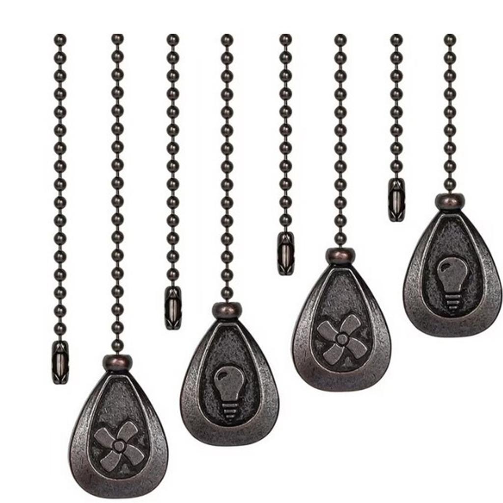 Bronzed Ceiling Fan Pull Chain Extension Classic Drop Shaped Pendant Pull Chains For Ceiling Fans And Lights, Decorative Fan Pulls Extenders