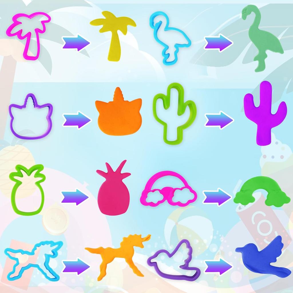 Playdough Tool Set, 31 PCS Playdough Ice Cream Set for Kids, Playdough Accessories Includes Assorted Animal Cutters, Summer Themed Molds, Popsicle