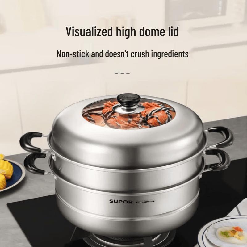 SUPOR 304 Stainless Steel 30cm Double-Layer Steamer