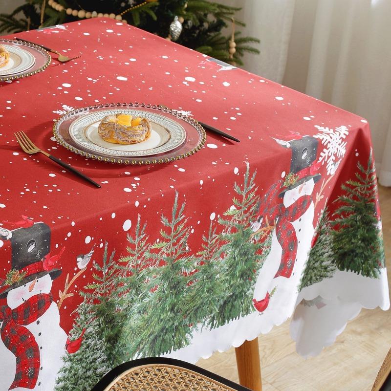New Christmas Table Cloth Printed Rectangular Home Living Room Table Cloth Festive Party Atmosphere Beautification Decoration