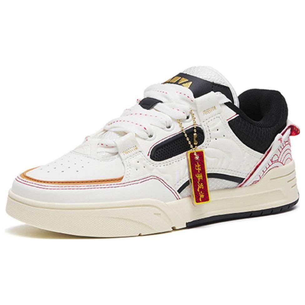 Anta Aojie Non-Slip Shock Absorbing Wear-Resistant Low-Top Skate Shoes Women sneaker White Black Red 122318040-5