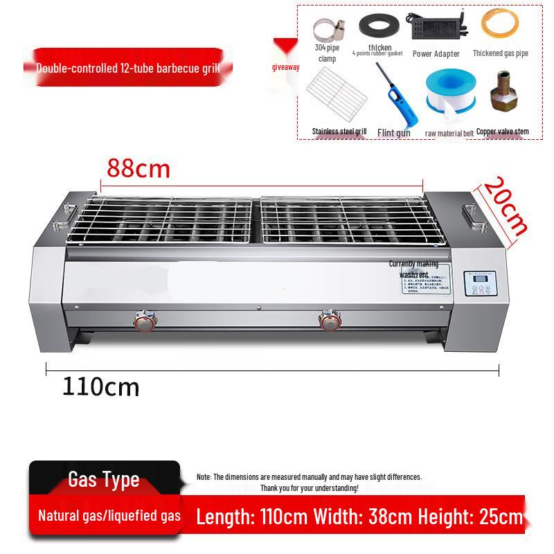 RSRDDY 12-Burner Smokeless LPG BBQ Grill