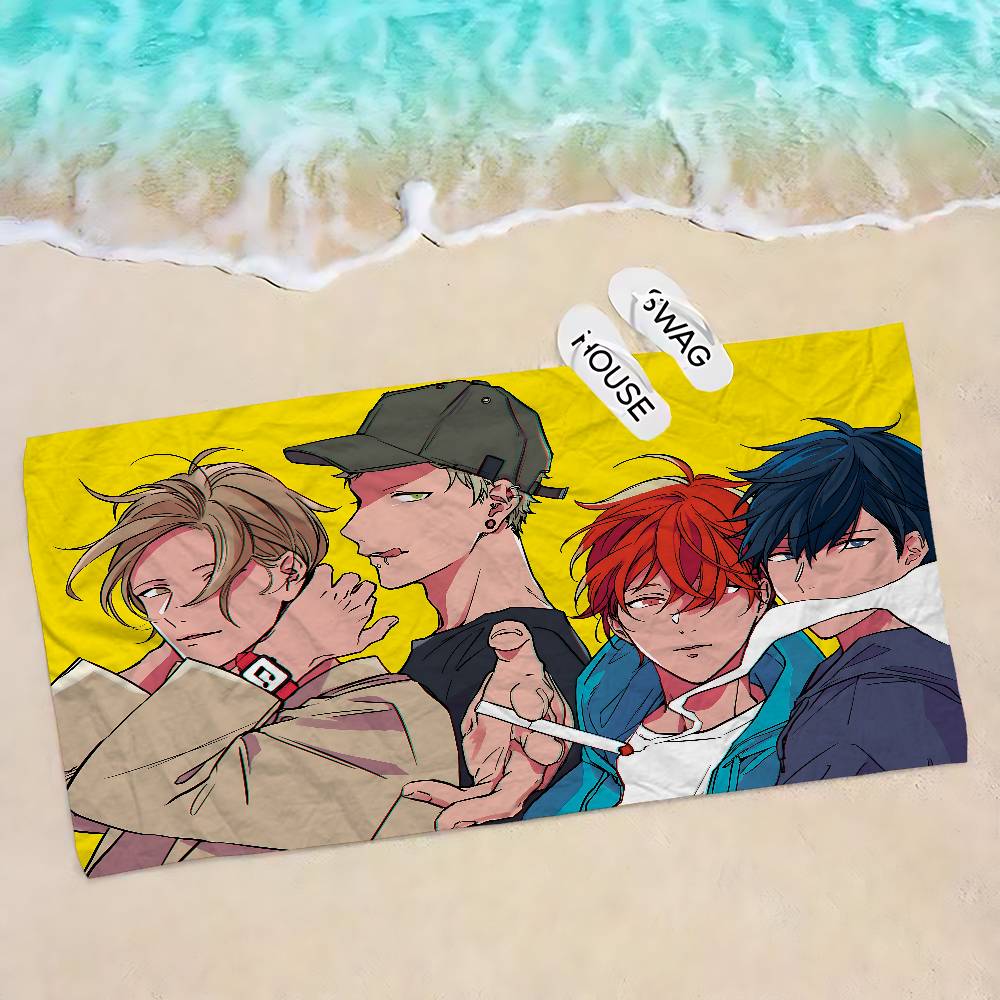 Japanses Cartoon Given Anime Beach Swimming Towel Soft Absorbent Washcloth Children's Gifts for Kids Travel Camping Gym