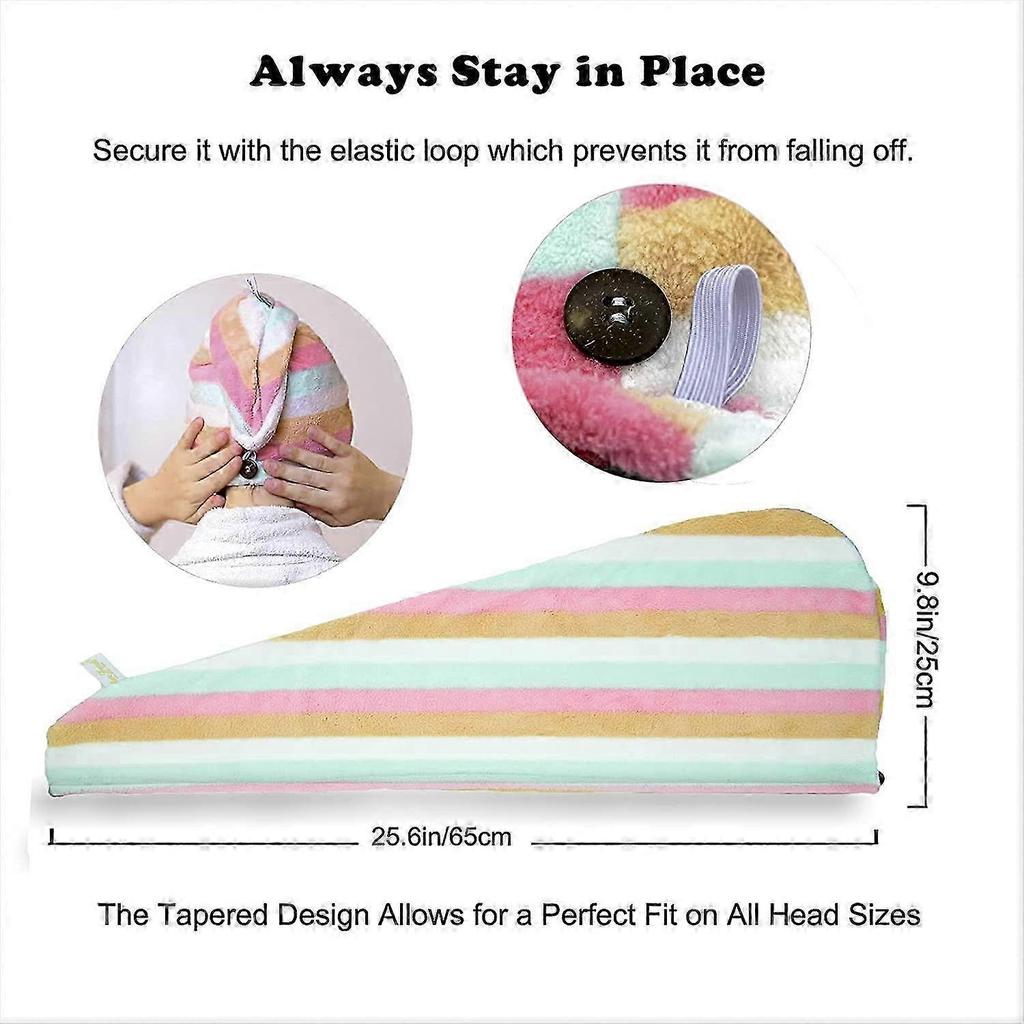 Microfiber Hair Towel 2Pack,Hair Towel Wrap for Women/Kids- Super Absorbent Soft Microfiber Towel for Hair, Hair Drying Towels for Long/Thick/Fine/Cur