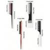 4pcs/1set Professional Hair Tail Comb Cutting Comb Styling Stainless Steel Hairdressing Tip Tail Pick Comb