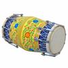 Indian Musical Instrument Printed Handmade Folk Nut & Bolt Dholak With Bag