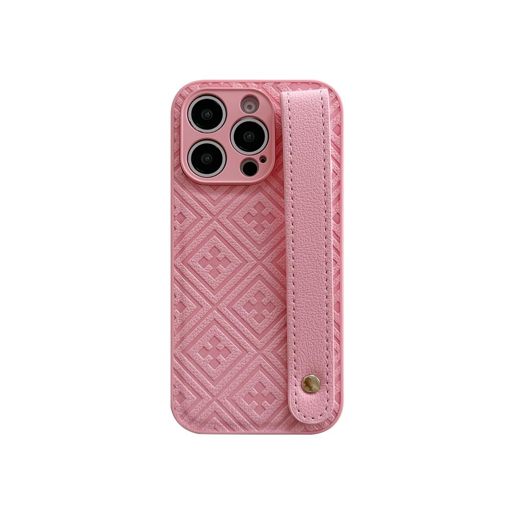The Grid Embossing Is Suitable for The Luxurious Case of The IPhone 16, The IPhone15Pro Max Wristband 14, and The Simple Hard Case