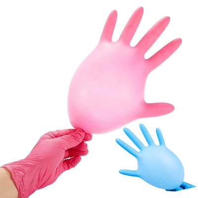 Gants jetables en nitrile rose 20/50 pièces sans poudre et sans latex pour la cuisine, la cuisson, la maison, la beauté, les soins des animaux, la coloration des cheveux