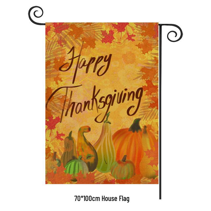 Turkey Yard Decoration Flag: Halloween Pumpkin & Thanksgiving Festival Garden Flag