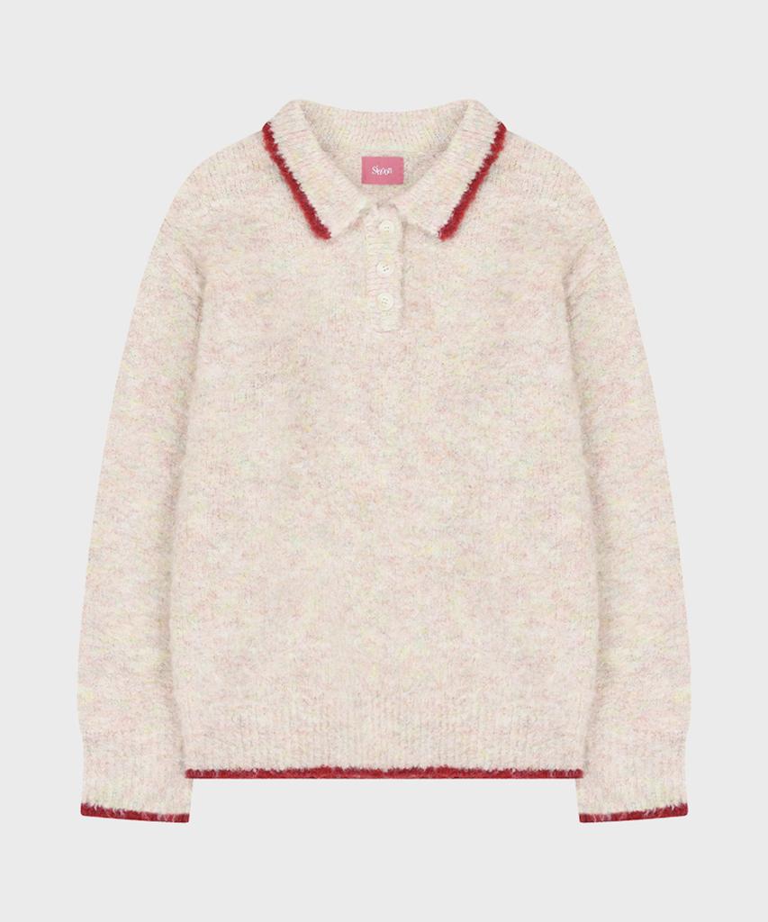 SINOON Mixed Boucle Collar Knit (Candy)