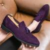 Tassels Loafter Fashion New Men's Pointed Purple Blue Dress Casual Shoes Male Wedding Dress Homecoming Footwear Zapatos Hombre
