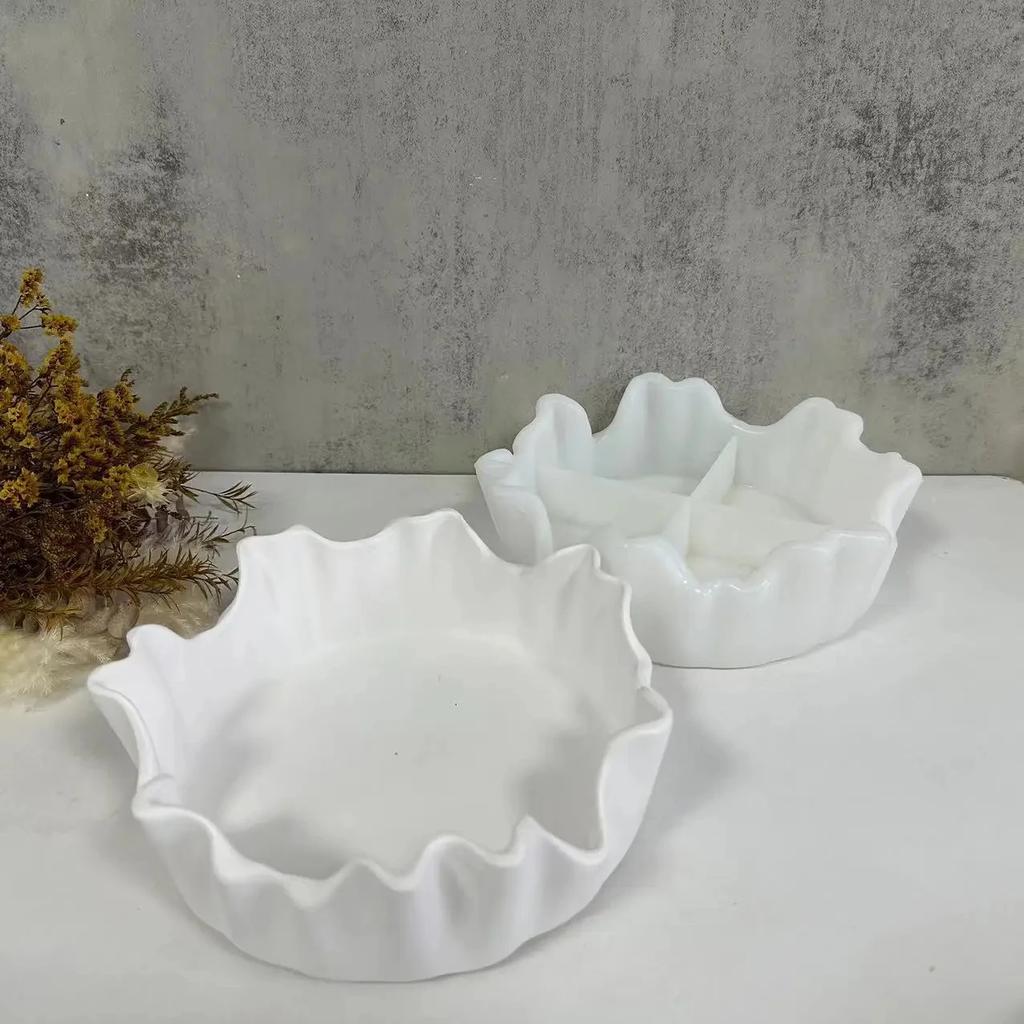 Irregular Storage Tray Silicone Mold Fruit Tray Plaster Cement Jewelry Home Holiday Decorations New