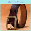 Belt Premium Leather Brass Pin Buckle Trendy Waist Accessory Decoration Daily