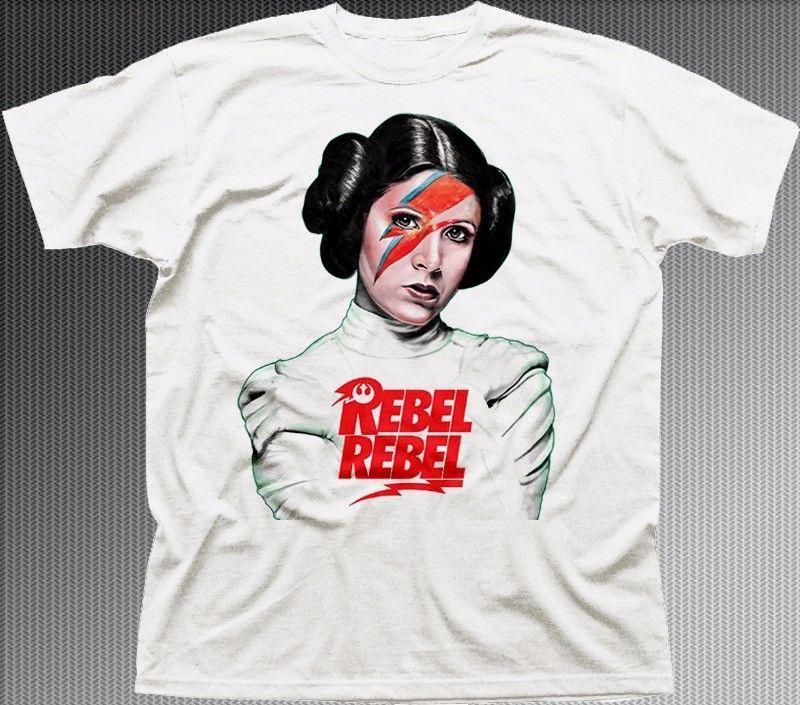 Princess Leia REBEL REBEL Star Wars inspired white cotton 100% Cotton T-shirt Mens Tees Top 9313 XL