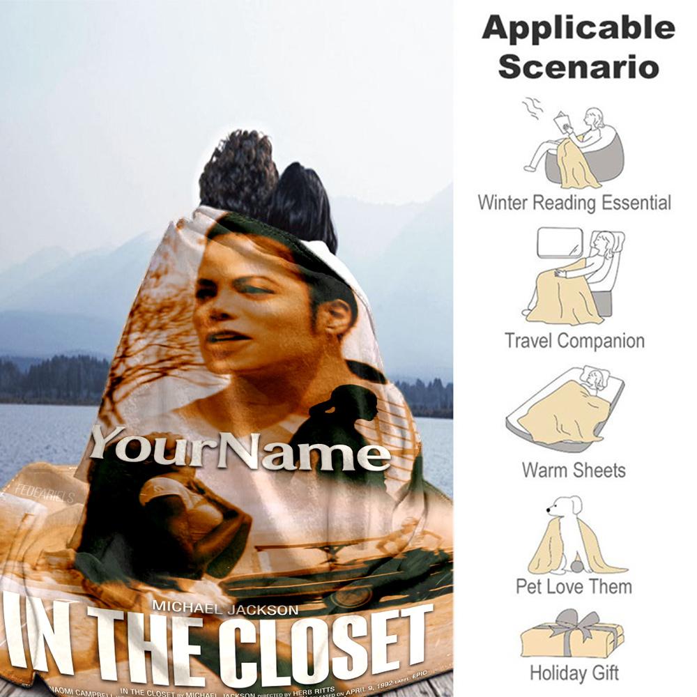 Michael Jackson 176 Customize Text Blanket Cozy Personalized Blanket Comfortable Suitable for Couch Sofa Picnics Home Decor All-Season Use