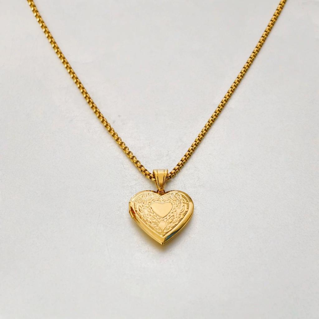 Romantic Heart Locket Pendants Female Gold Silver Color Stainless Steel Memorial Necklace For Women Jewelry Valentine Gift