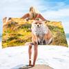 Cute Fox Beach Towel Wild Animal Bath Towels Bathroom Sport Bar Towel for Adult Kids Microfiber Shower Quick Dry Swimming Cover