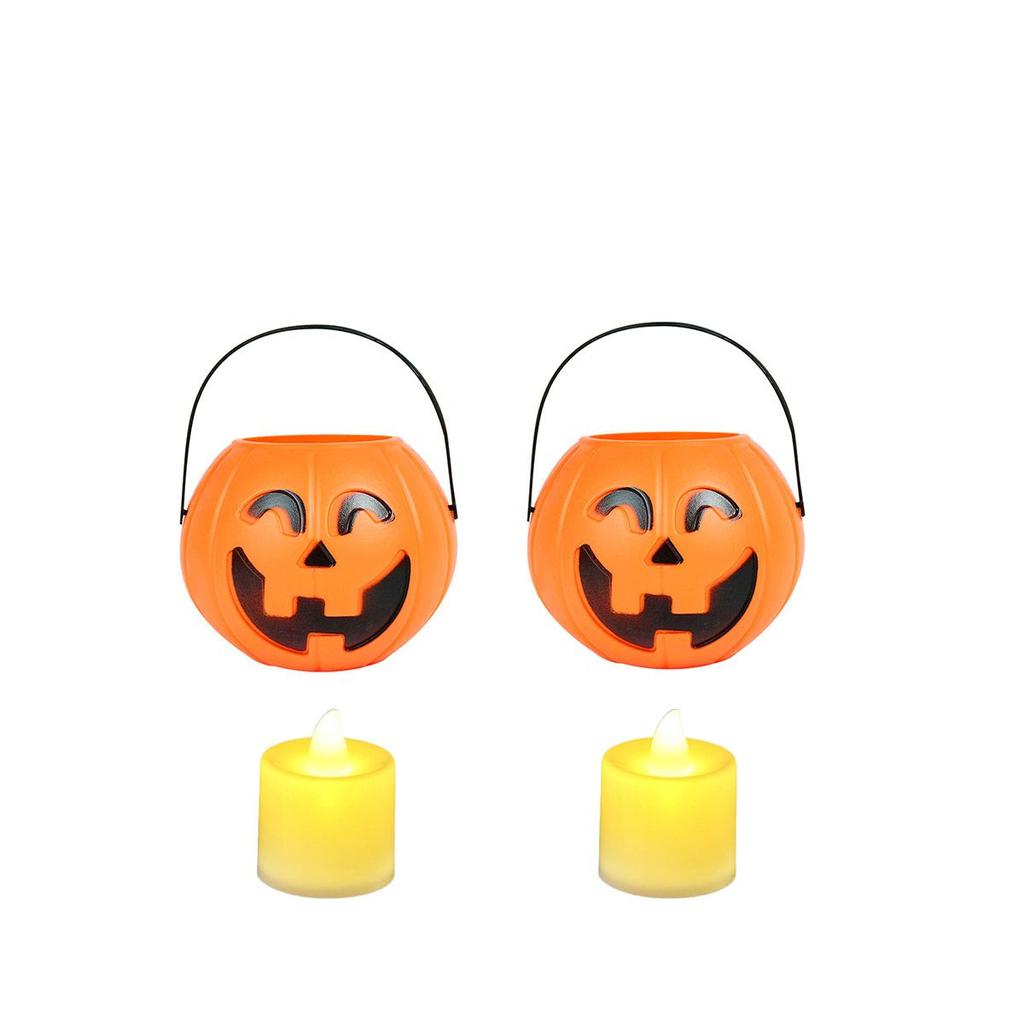 Holder DIY Portable Trick Or Treat Bags Halloween Decor Candy Boxes Pumpkin Bucket Pumpkin Lamp