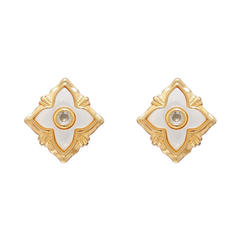 Unique Light Luxury High-End Fritillary Rhombus Earrings, Female Sweet Temperament Fashion Earrings