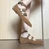 Fashion Inside Heightened Single Shoes Autumn New Pointed Toe Shallow Mouth Metal Belt Buckle Soft Sole Non-Slip Year Flats