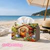 1pc, 2d Flat Printing, Tissue Box Cute Garden Cottage Pattern with Flowers and Butterflies Printed Tissue Box, Suitable for Home Gatherings, Car Decor
