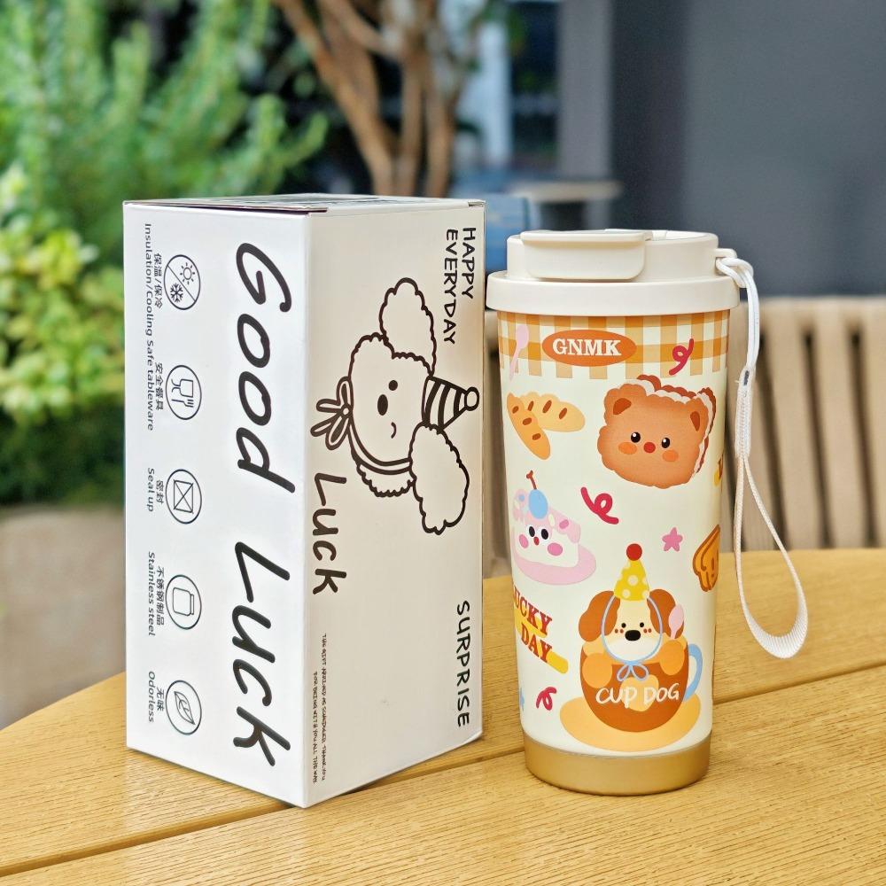 

550ml Thermos Coffee Cup Leak-proof Car Travel Mug Double Layer Cold and Hot Insulated Thermo Stainless Steel Vacuum Tumbler 550ml