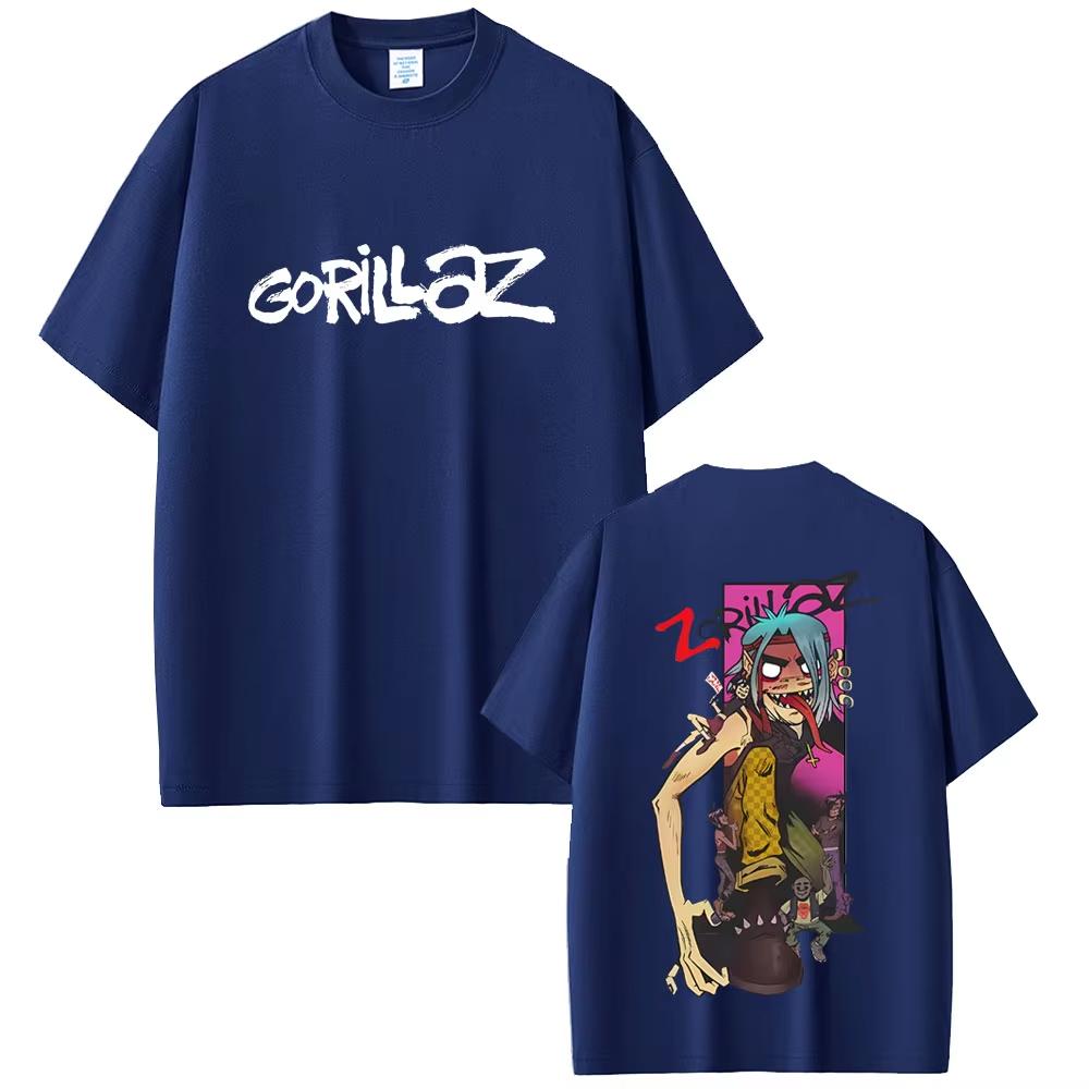 Gorillaz Band T Shirts Men Women Hip Hop Rock Fashion Oversized T-shirt Male High Quality Soft Cotton Tshirt Unisex Casual Tops