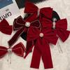 Velvet Big Bow Hairpin For Woman Girls Vintage Elegant Hairpins Head Half-Tie Headdress Exquisite Hair Accessories Gifts