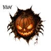 Removable Wall Murals for Bedroom Halloween Break-in 3D Decals, Illusion Effect Spooky Breaking Through Scary Stickers Holidays Sticker, Horror Ghost