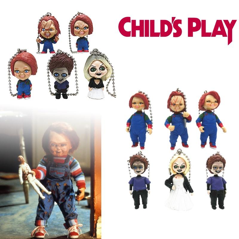 Chucky Bride Doll Toy Figure Keychain Pendant Decoration 5 Ghost Dolls With Bobbleheads 6cm Height