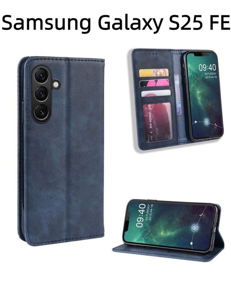 For Samsung Galaxy S25 FE / S26 FE Case Flip Wallet Magnetic Buckle Retro Leather Cover for Samsung Galaxy S25 FE / S26 FE Phone Back Cover