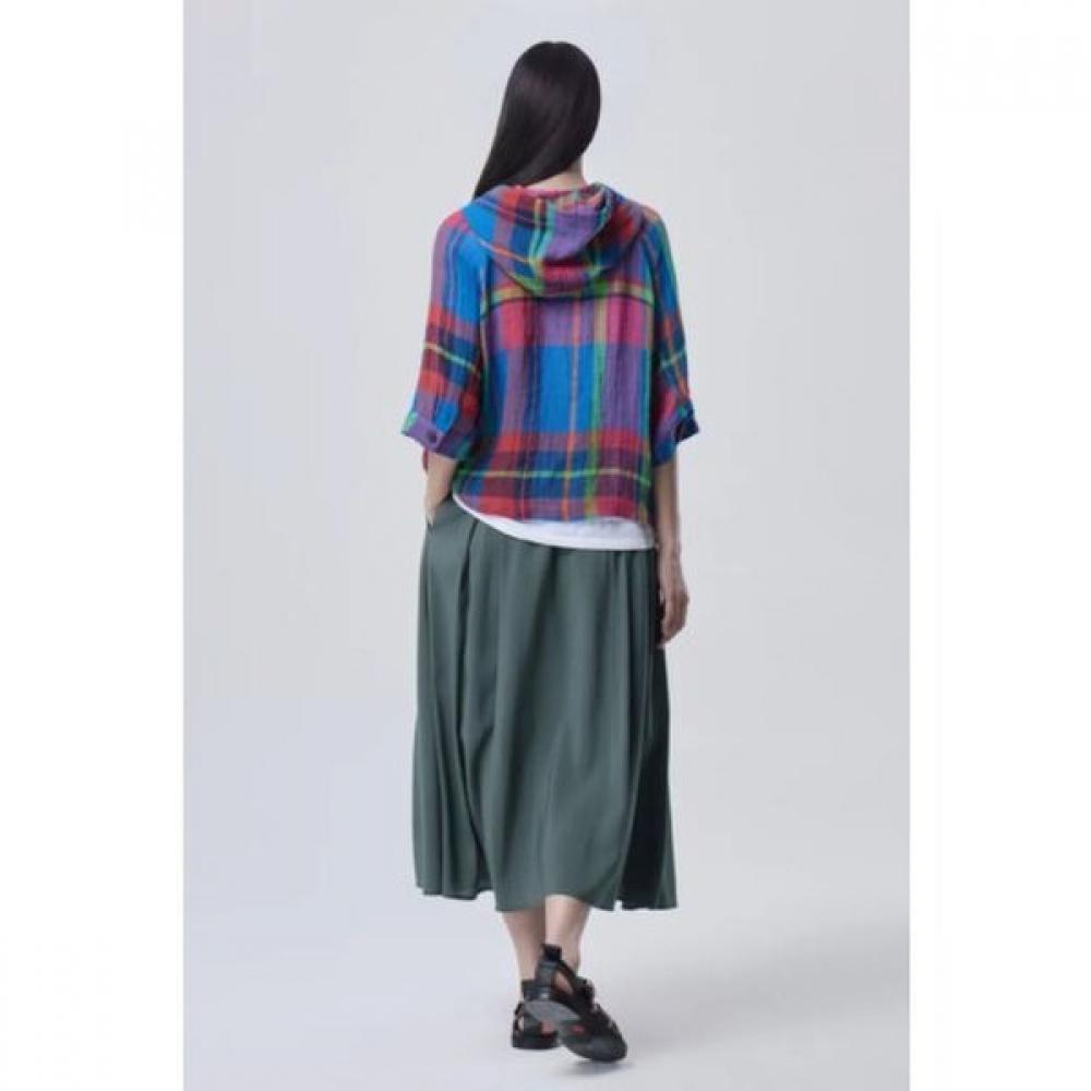 Benetton Check Hood Short Sleeve Blouse Babl68631