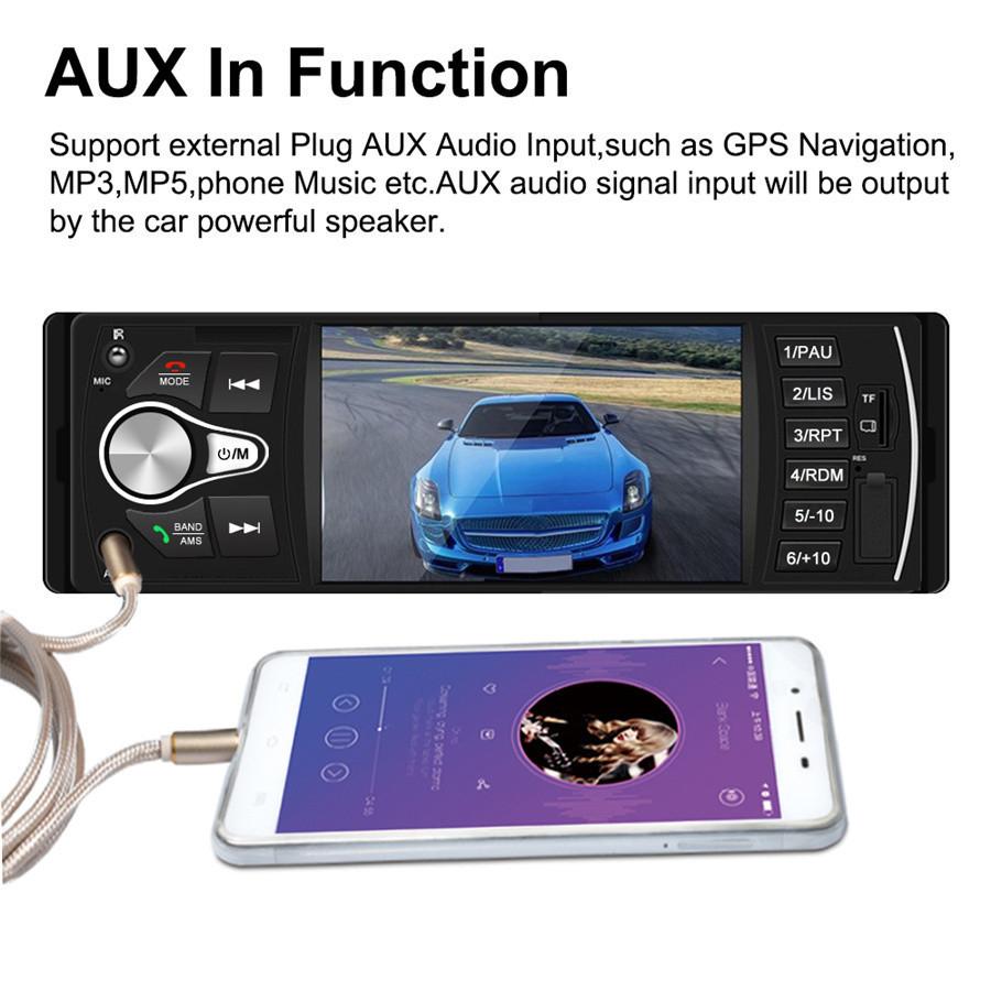 Car Radio MP5 Car MP3 MP4 Player USB Car 4.1'' HD Car Stereo IN OUT FM/AUX Bluetooth with 170° Dynamic Track Camera