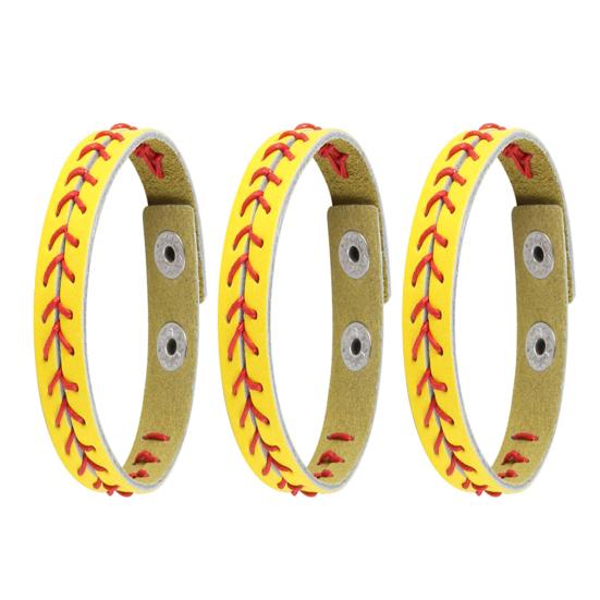 Baseball Bracelet Bright Color Ultralight Non-Fading Wear Resistant Adjustable Unisex Sports Wristband Bangle Gifts