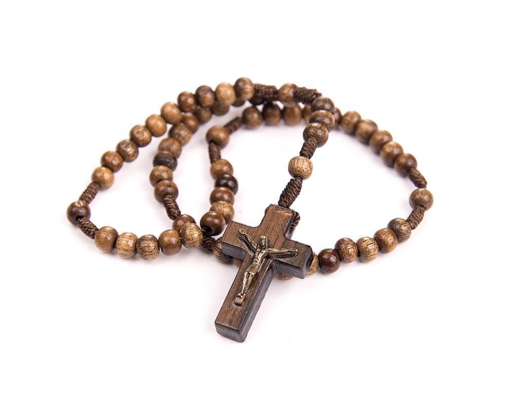 Intercession Small Pocket Size Wooden Rosary