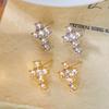 Women's Earrings New Model Sparkling Zirconia Inlaid Exquisite Cross Fashion Casual Earrings Unique Trendy Niche Ear Accessories
