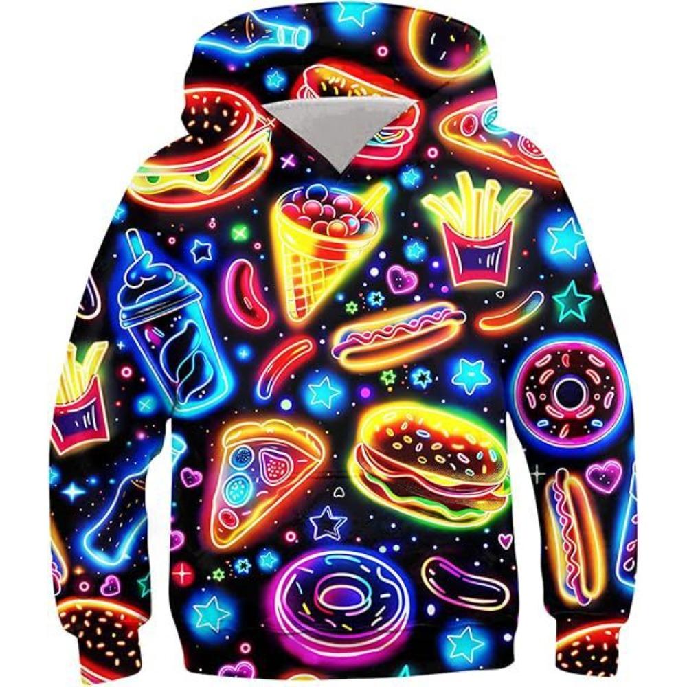 Children's Colorful Cool 3D Digital Printed Boys' Personalized Fashion Hoodie Sweatshirt
