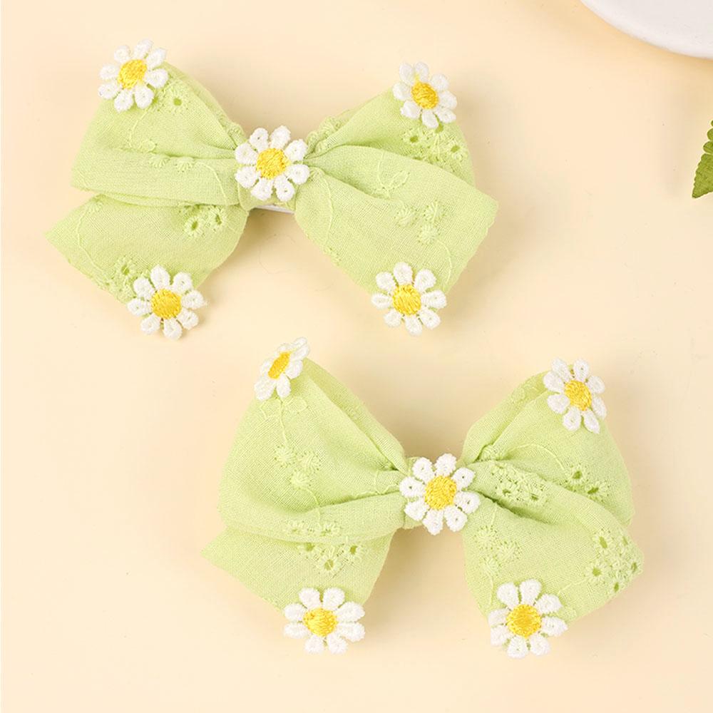 2 Stück Rosa Blume Haarspange Süß Handgemacht 100% Baumwolle Schleife Floral Schleife Haarnadel Für Mädchen Kinder Baby Accessoires Kinder Kopfbedeckung