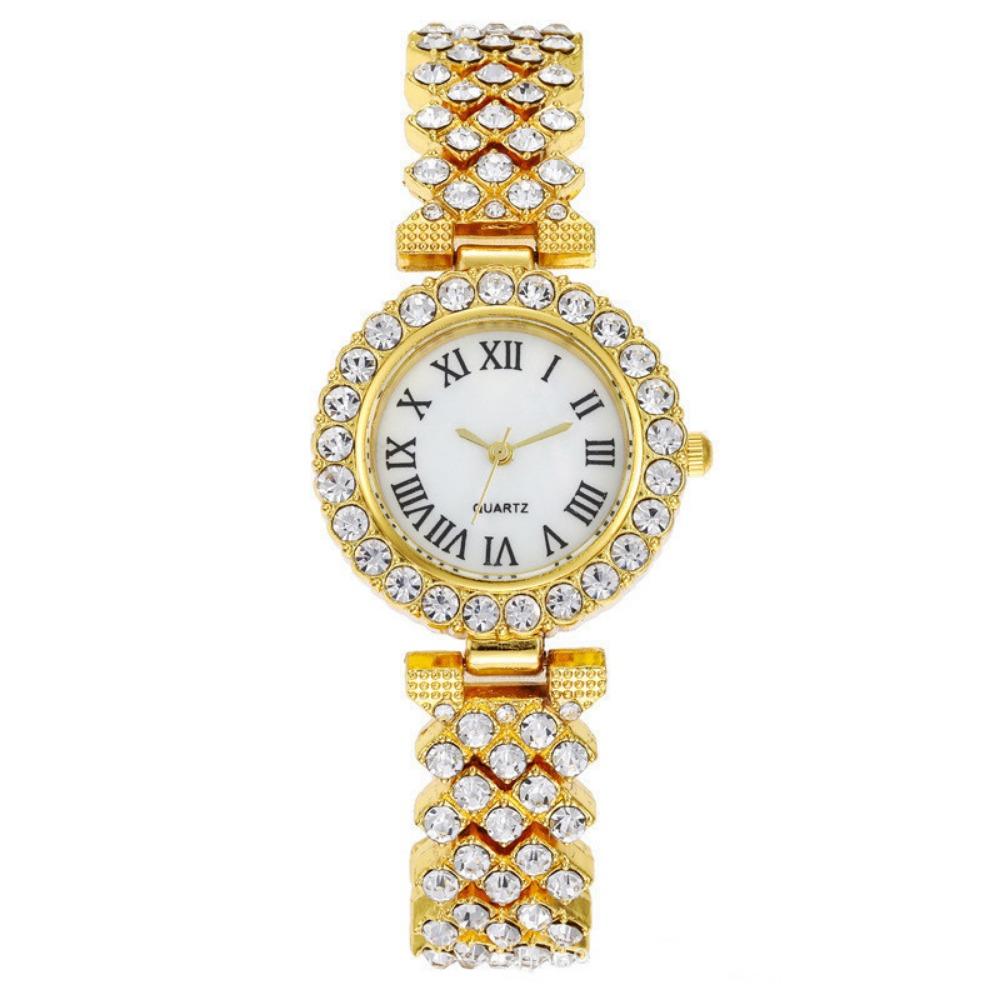 Roman Pattern Diamond-encrusted Women's Watch Women's Watch Quartz Watch Bracelet Women's Watch