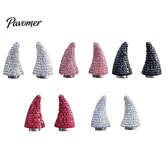 Fashionable Sharp Corner Headpieces Magnetic Rhinestone Devil Horns Hair Accessories for Halloween Cosplay, Sparkling Cosplay Headwear 3D Horn