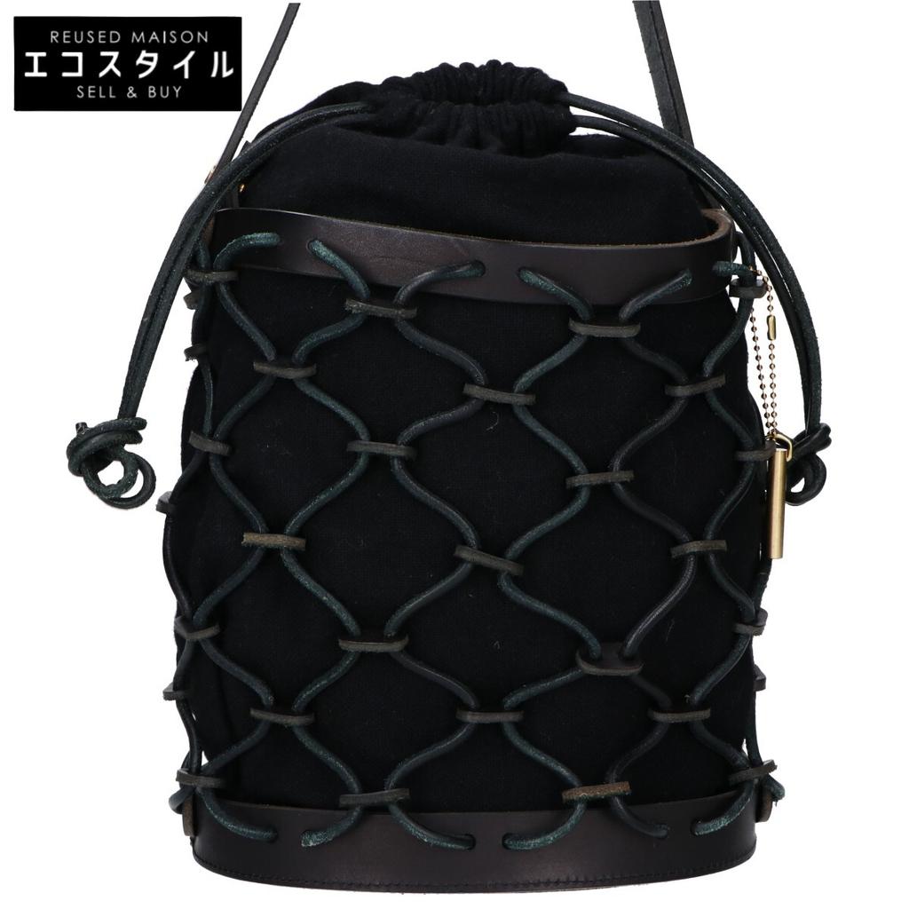 Ense Steer leather basket bag/ Shoulder bag blackUsed