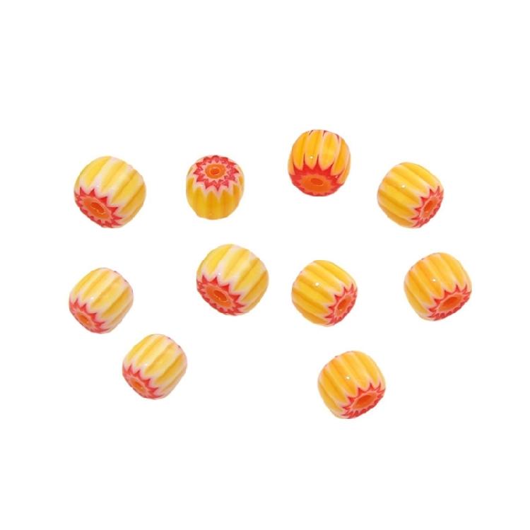 10 Pack Resin Pumpkin Beads Colorful Beads Handmade Craft Beads for Creative Hand Strands and Necklace Accessories