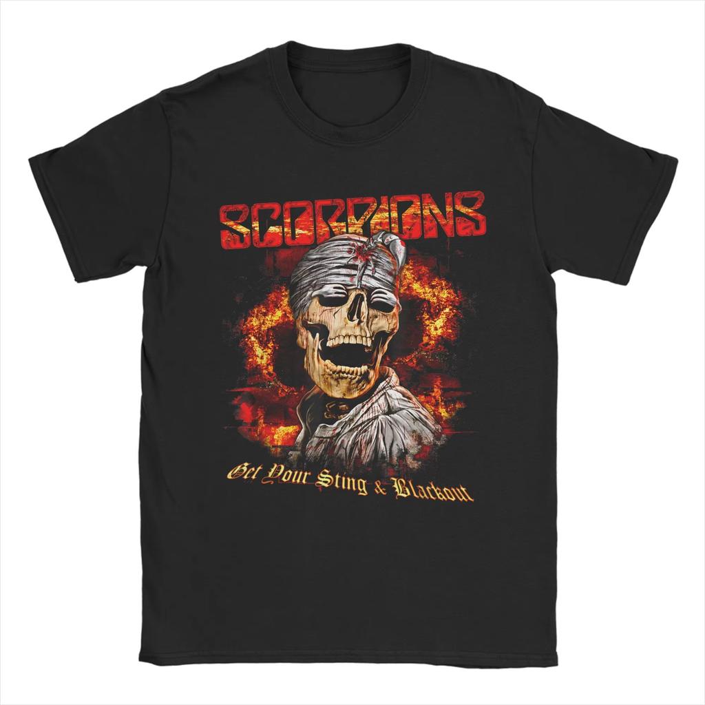 First Sting Scorpions Rock Band T Shirts Men's Cotton Fun T-Shirt O Neck Tees Short Sleeve Clothes Graphic Printed