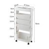 5-Tier Mobile Bookshelf with Wheels Rolling Bookshelves Cart Book Document Cart Home Office Storage
