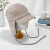 Tohera Hat Fur Lining Earflap Winter Ball Cap Women's with String