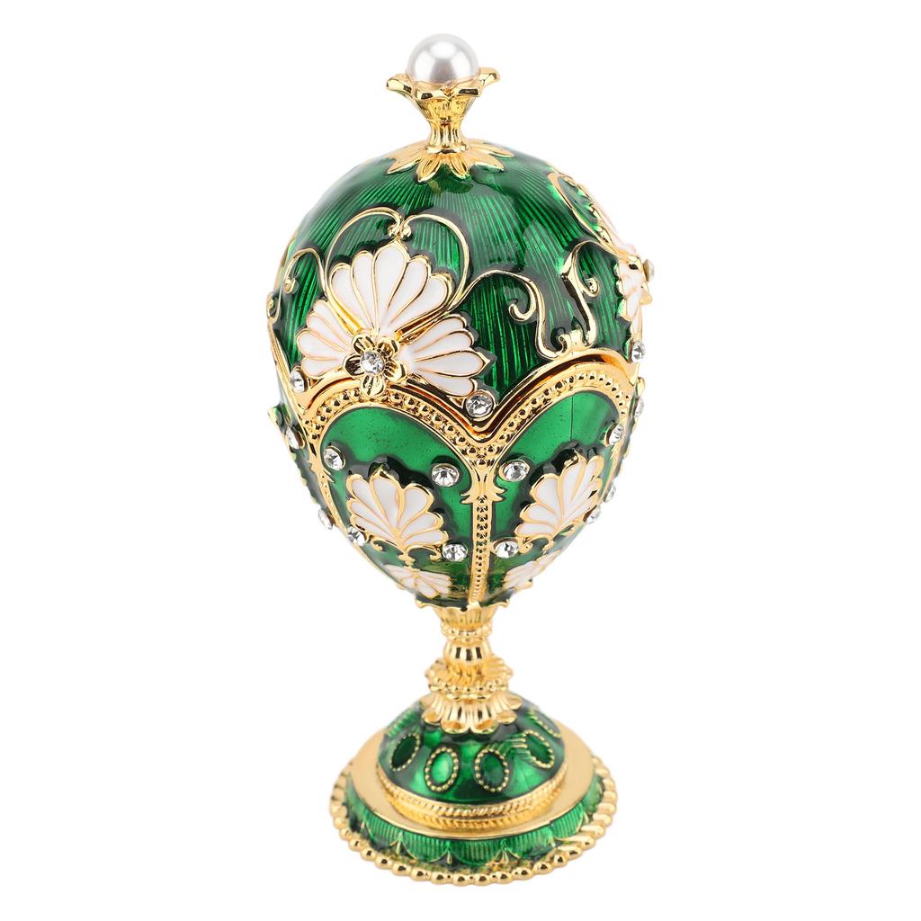 Enameled Jewelry Box Decorative Enameled Trinket Box Vintage Jewelry Organizer for Desktop and Bedroom