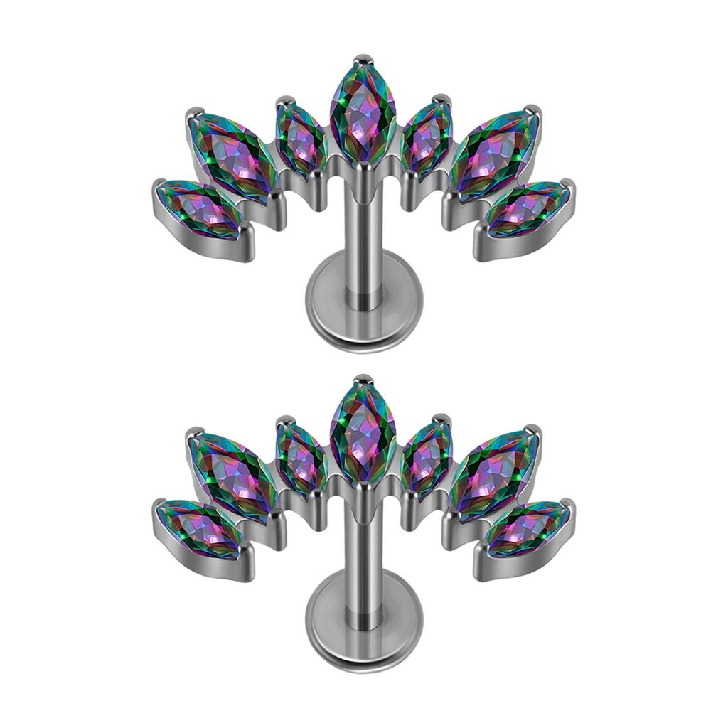 Elegant T Bar Threaded Cartilage Piercing Earring Modern Curved Designs Body Jewelry